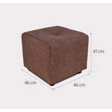 Puff Valencia Chocolate 46x41cm de Un Puesto Antifluido sin Apoya Brazos