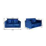 Sofá Sevilla Azul 80x80cm de Dos Puestos Antifluido con Apoya Brazos