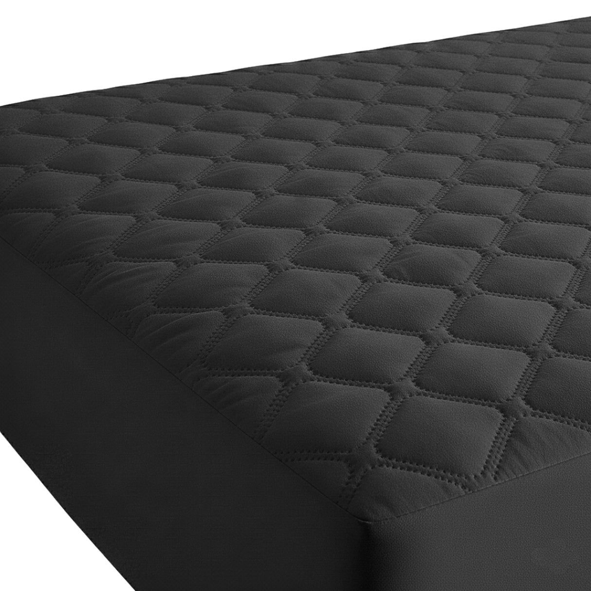 Protector de Colchón Transpirable Negro para Colchón Sencillo 100 X 190 Cm Acolchado 300 Hilos
