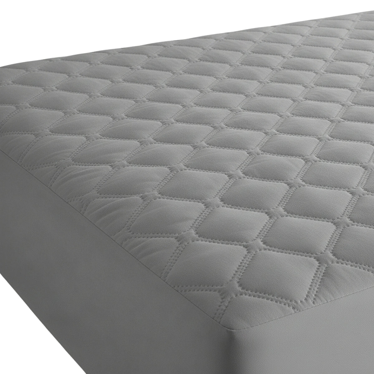Protector de Colchón Transpirable Gris para Colchón Sencillo 100 X 190 Cm Acolchado 300 Hilos