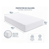 Protector de Colchón Transpirable Azul Rey para Colchón Sencillo 100 X 190 Cm Acolchado 300 Hilos