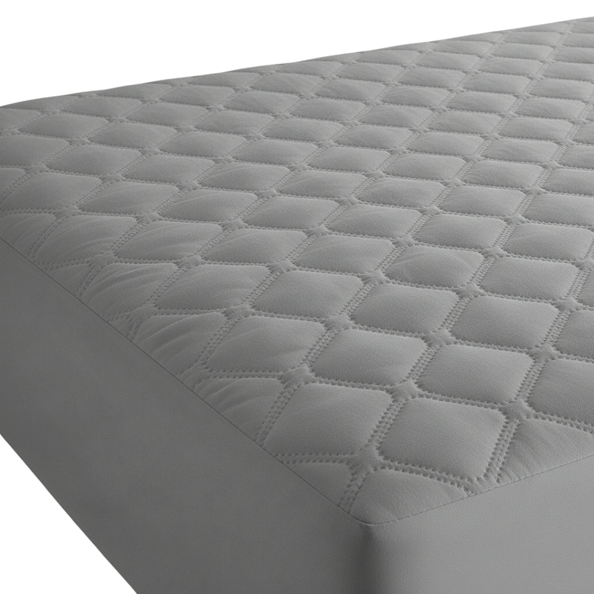 Protector de Colchón Transpirable Gris para Colchón Doble 140 X 190 Cm Acolchado 300 Hilos