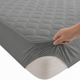 Protector de Colchón Transpirable Gris para Colchón King 200 X 200 Cm Acolchado 300 Hilos