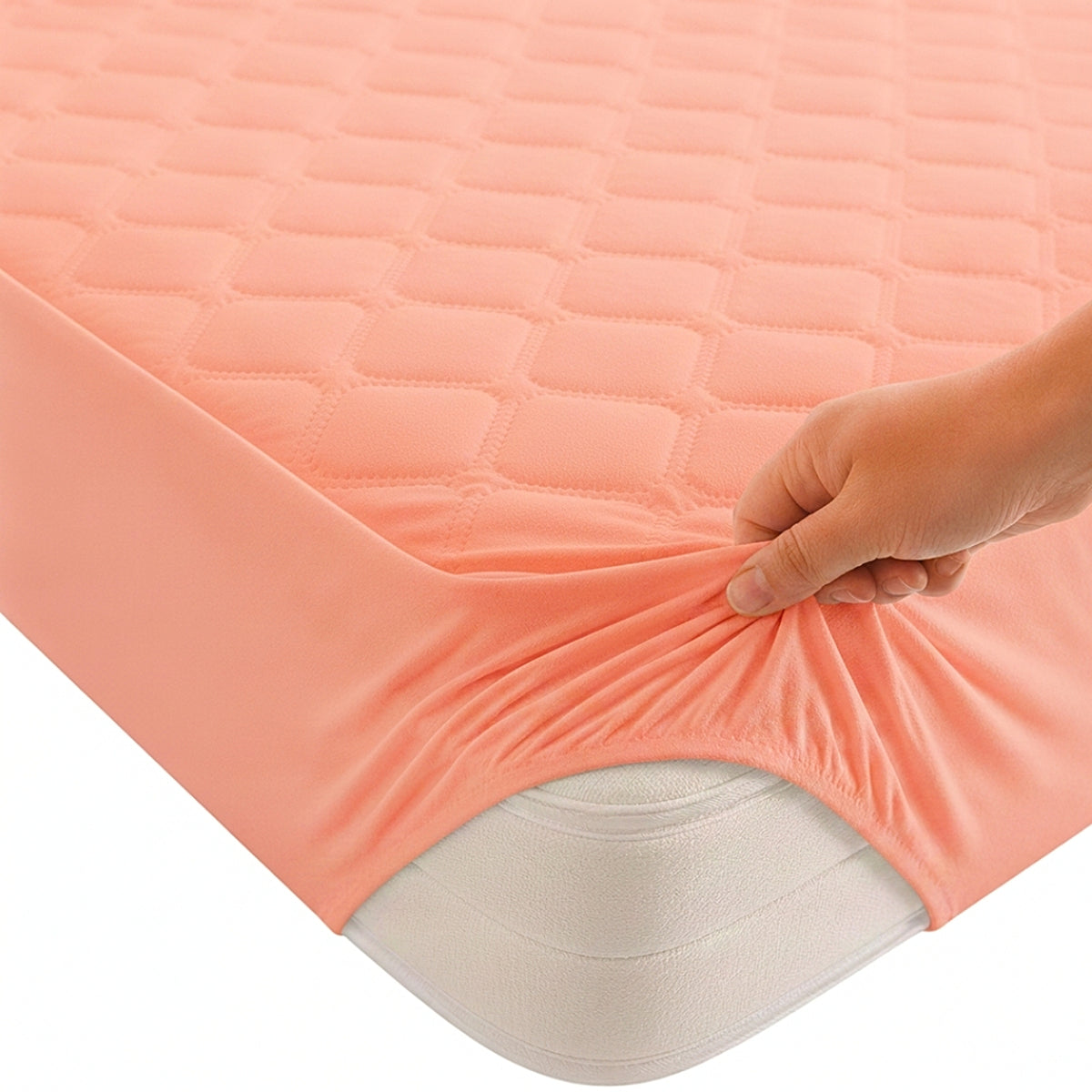 Protector de Colchón Transpirable Coral para Colchón King 200 X 200 Cm Acolchado 300 Hilos
