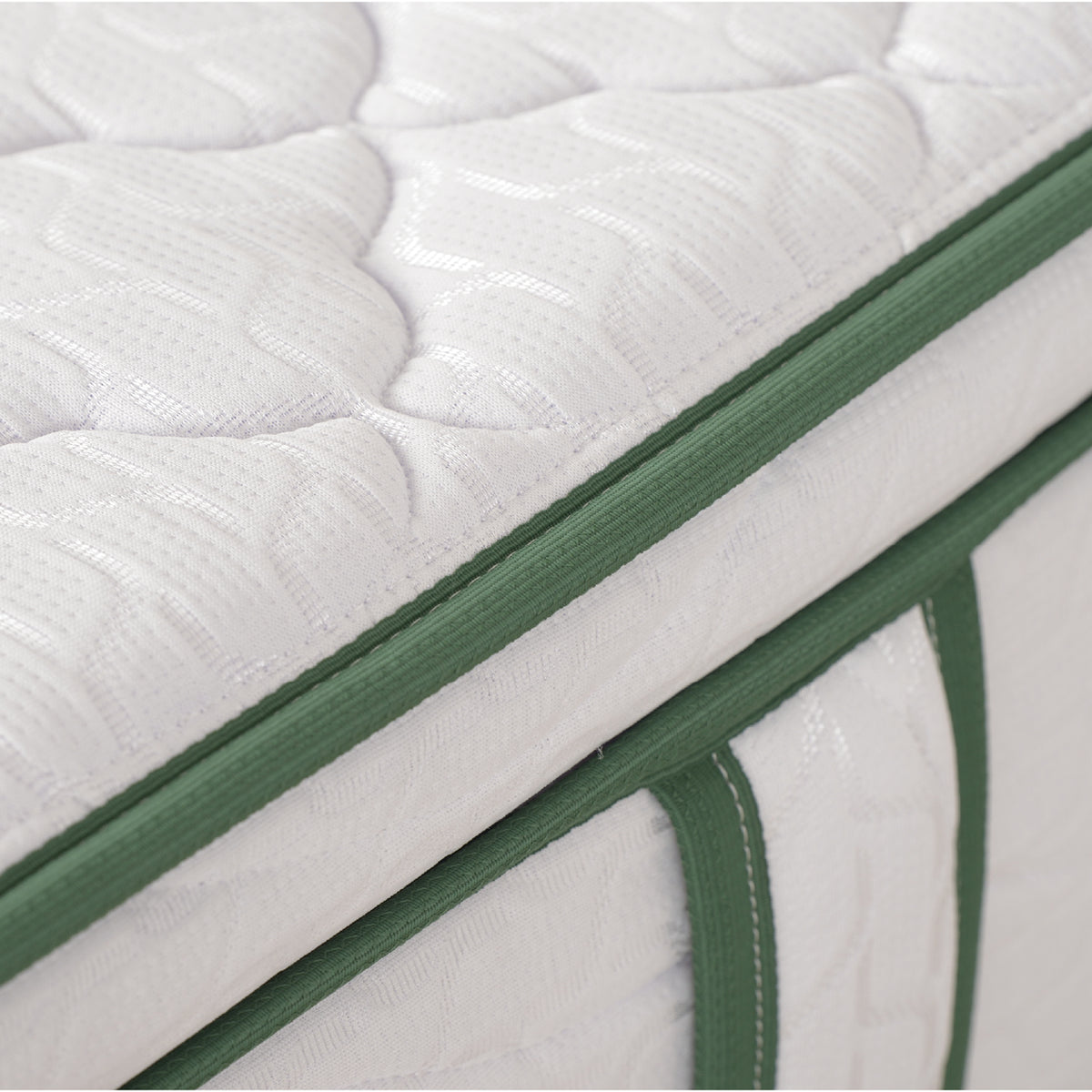 Colchón Atletico Nacional Basic Blanco y Verde Sencillo 100 X 190 Cm Hipoalergénico con Pillow Sencillo y Firmeza Adaptable
