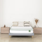 Colchón Atletico Nacional Basic Blanco y Verde Semidoble 120 X 190 Cm Hipoalergénico con Pillow Sencillo y Firmeza Adaptable