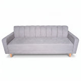 Sofá Cama Salamanca Plata 108x92cm de Tres Puestos Reclinable Antifluido con Apoya brazos