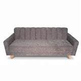 Sofá Cama Salamanca Gris Oscuro 108x92cm de Tres Puestos Reclinable Antifluido con Apoya brazos