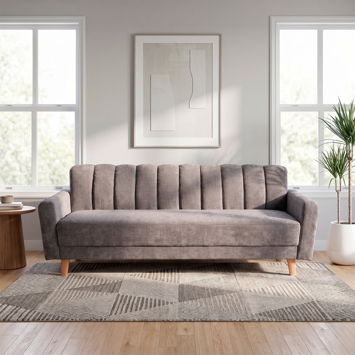 Sofá Cama Salamanca Gris Oscuro 108x92cm de Tres Puestos Reclinable Antifluido con Apoya brazos