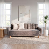 Sofá Cama Salamanca Gris Oscuro 108x92cm de Tres Puestos Reclinable Antifluido con Apoya brazos