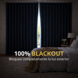 Cortina Blackout Jacquard Gris 300x230cm Fondo Entero