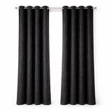 Cortina Blackout Jacquard Negro 300x230cm Fondo Entero