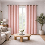 Cortina Blackout Jacquard Rosado 300x230cm Fondo Entero