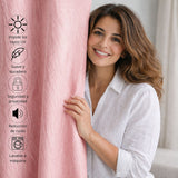 Cortina Blackout Jacquard Rosado 300x230cm Fondo Entero