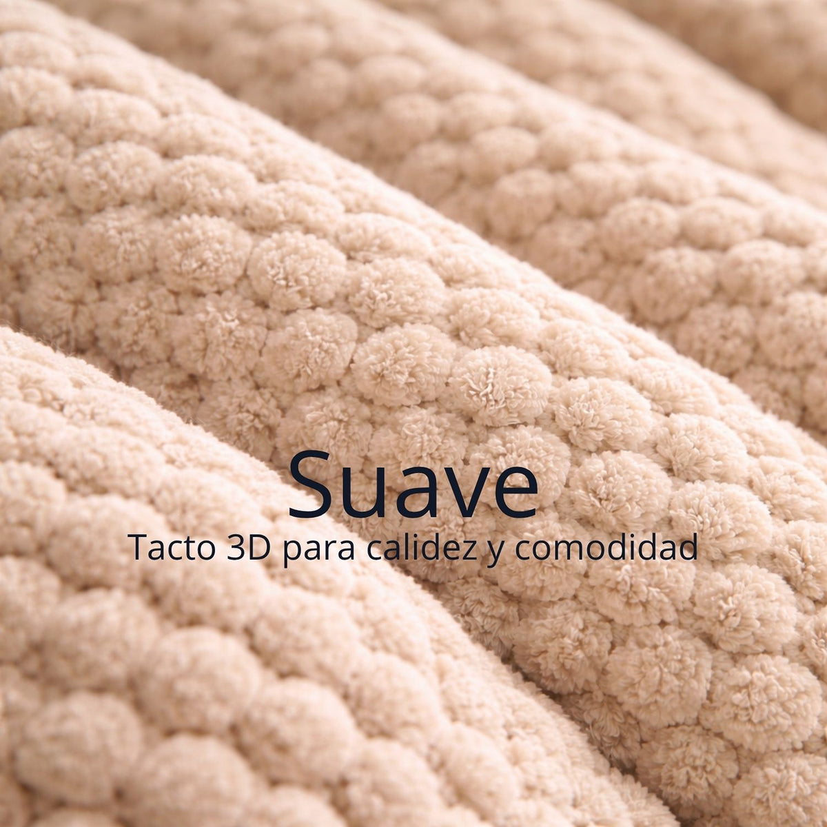 Cobija Beige 230x190cm Fondo Entero Muy Suave