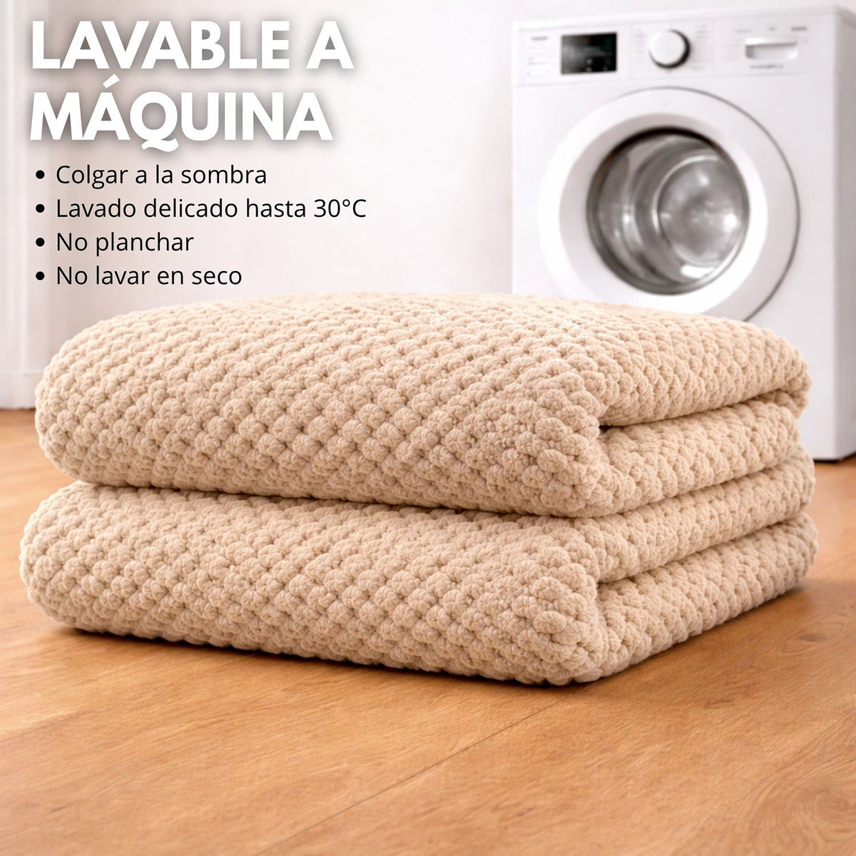 Cobija Beige 230x190cm Fondo Entero Muy Suave