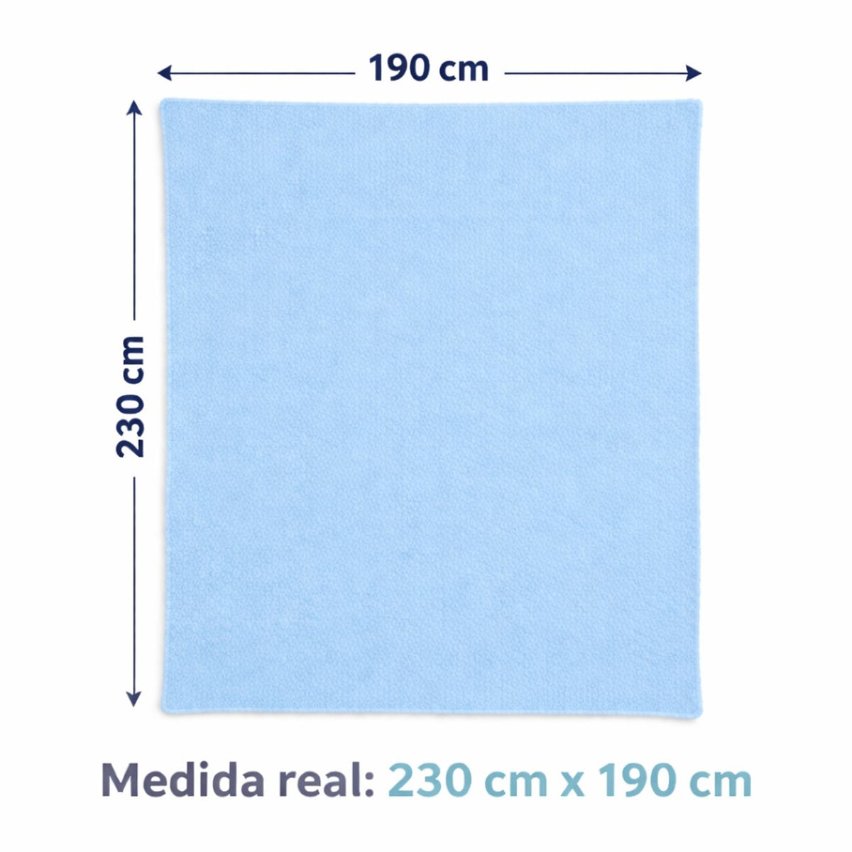 Cobija Azul Celeste 230x190cm Fondo Entero Muy Suave