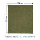 Cobija Verde 230x190cm Fondo Entero Muy Suave
