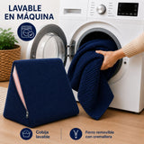 Combo Cojín TV con Cobija Azul 45x48cm Triangular Fondo Entero