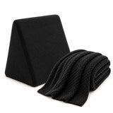 Combo Cojín TV con Cobija Negro 45x48cm Triangular Fondo Entero
