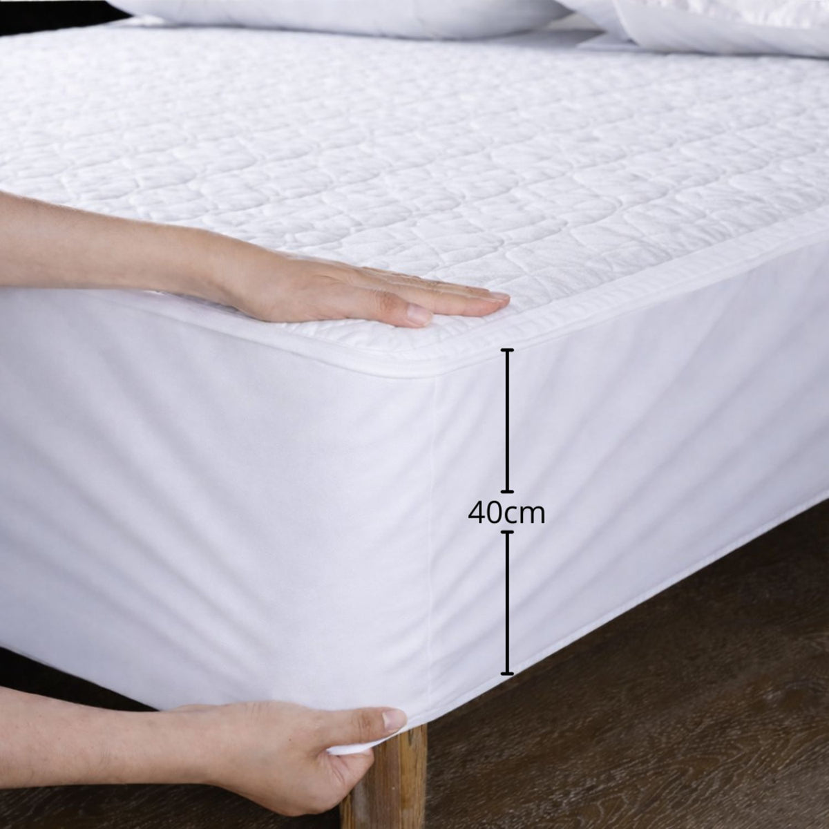 Combo Protector de Colchón y de Almohada Acolchado Blanco para Colchón Sencillo 100 X 190 Cm