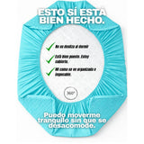 Combo Protector de Colchón y de Almohada Acolchado Turquesa para Colchón Sencillo 100 X 190 Cm
