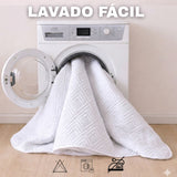 Combo Protector de Colchón y de Almohada Acolchado Blanco para Colchón Semidoble 120 X 190 Cm