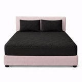 Combo Protector de Colchón y de Almohada Acolchado Negro para Colchón Semidoble 120 X 190 Cm