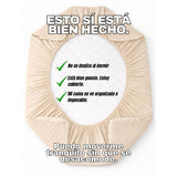 Combo Protector de Colchón y de Almohada Acolchado Beige para Colchón Doble 140 X 190 Cm
