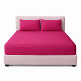 Combo Protector de Colchón y de Almohada Acolchado Fucsia para Colchón Doble 140 X 190 Cm