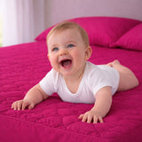 Combo Protector de Colchón y de Almohada Acolchado Fucsia para Colchón Doble 140 X 190 Cm