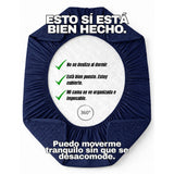 Combo Protector de Colchón y de Almohada Acolchado Azul para Colchón Queen 160 X 190 Cm
