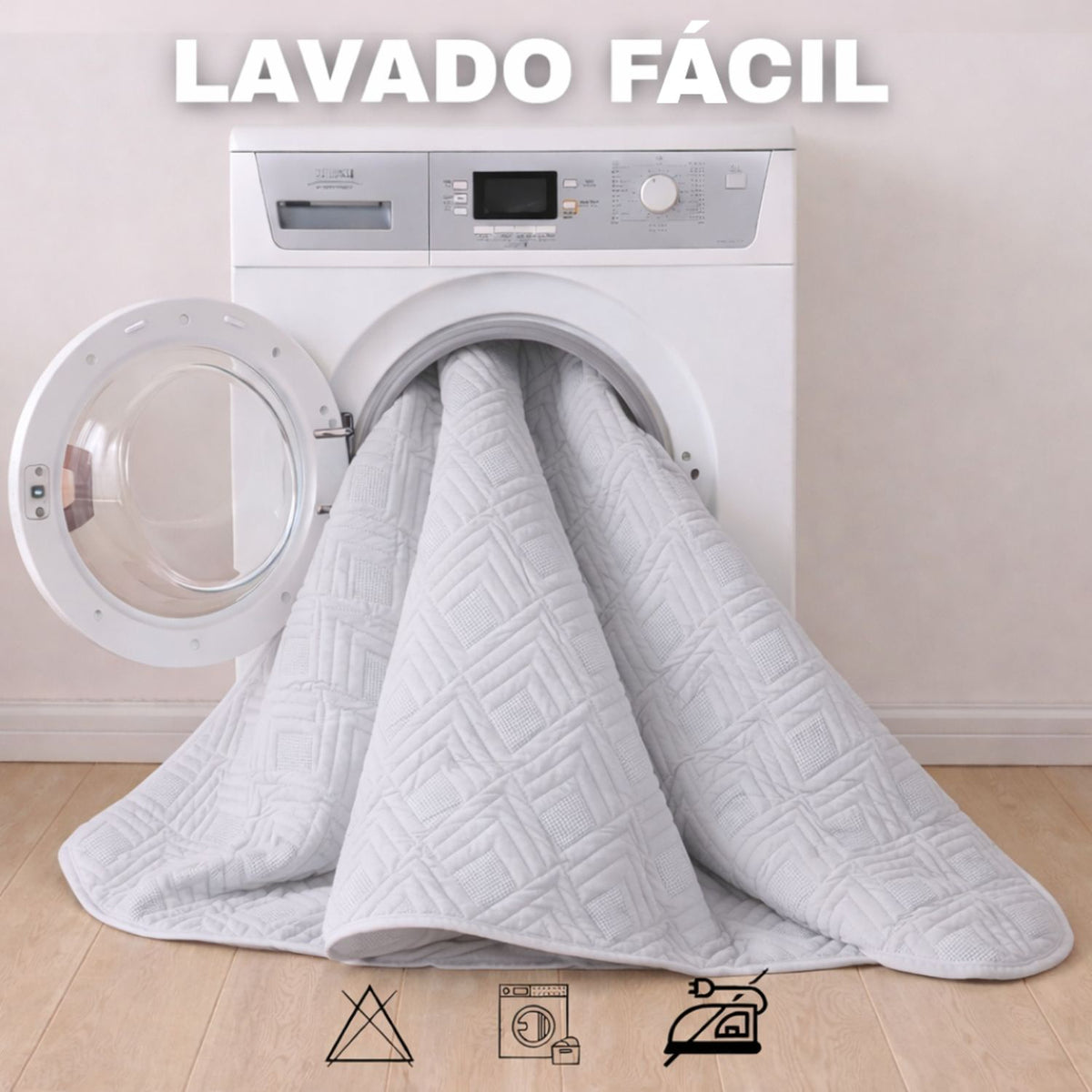 Combo Protector de Colchón y de Almohada Acolchado Gris para Colchón Queen 160 X 190 Cm