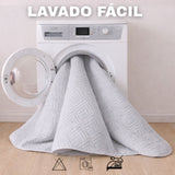 Combo Protector de Colchón y de Almohada Acolchado Gris para Colchón Queen 160 X 190 Cm