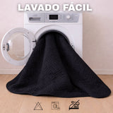 Combo Protector de Colchón y de Almohada Acolchado Negro para Colchón Queen 160 X 190 Cm