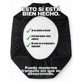 Combo Protector de Colchón y de Almohada Acolchado Negro para Colchón Queen 160 X 190 Cm