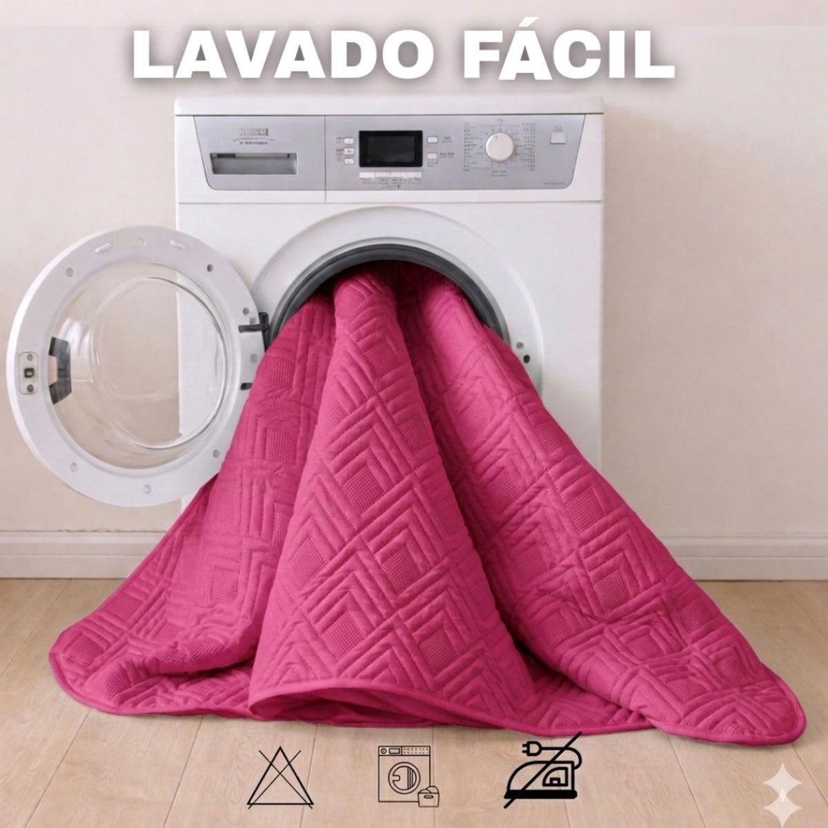 Combo Protector de Colchón y de Almohada Acolchado Fucsia para Colchón King 200 X 200 Cm