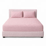 Combo Protector de Colchón y de Almohada Acolchado Rosado para Colchón King 200 X 200 Cm