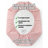 Combo Protector de Colchón y de Almohada Acolchado Rosado para Colchón King 200 X 200 Cm