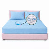 Combo Protector de Colchón y de Almohada Semiantifluido Azul Celeste para Colchón Sencillo 100 X 190 Cm Semi-Antifluido