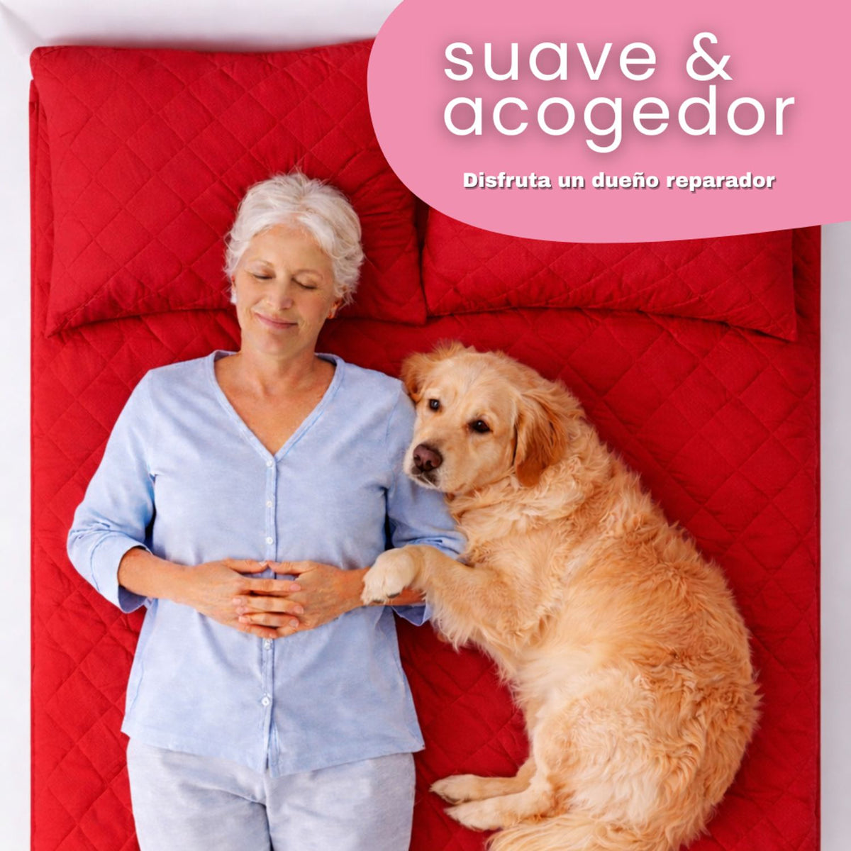 Combo Protector de Colchón y de Almohada Semiantifluido Rojo para Colchón Sencillo 100 X 190 Cm Semi-Antifluido