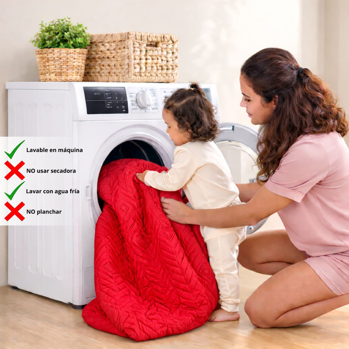 Combo Protector de Colchón y de Almohada Semiantifluido Rojo para Colchón Sencillo 100 X 190 Cm Semi-Antifluido