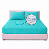 Combo Protector de Colchón y de Almohada Semiantifluido Turquesa para Colchón Sencillo 100 X 190 Cm Semi-Antifluido