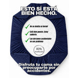 Combo Protector de Colchón y de Almohada Semiantifluido Azul para Colchón Semidoble 120 X 190 Cm Semi-Antifluido