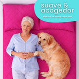 Combo Protector de Colchón y de Almohada Semiantifluido Fucsia para Colchón Semidoble 120 X 190 Cm Semi-Antifluido