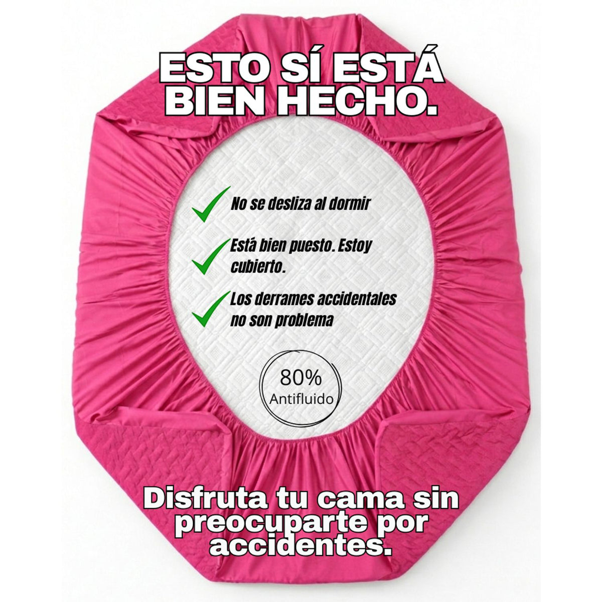 Combo Protector de Colchón y de Almohada Semiantifluido Fucsia para Colchón Semidoble 120 X 190 Cm Semi-Antifluido