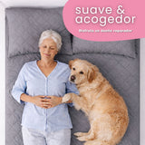 Combo Protector de Colchón y de Almohada Semiantifluido Gris para Colchón Semidoble 120 X 190 Cm Semi-Antifluido