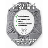 Combo Protector de Colchón y de Almohada Semiantifluido Gris para Colchón Semidoble 120 X 190 Cm Semi-Antifluido