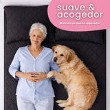 Combo Protector de Colchón y de Almohada Semiantifluido Negro para Colchón Semidoble 120 X 190 Cm Semi-Antifluido