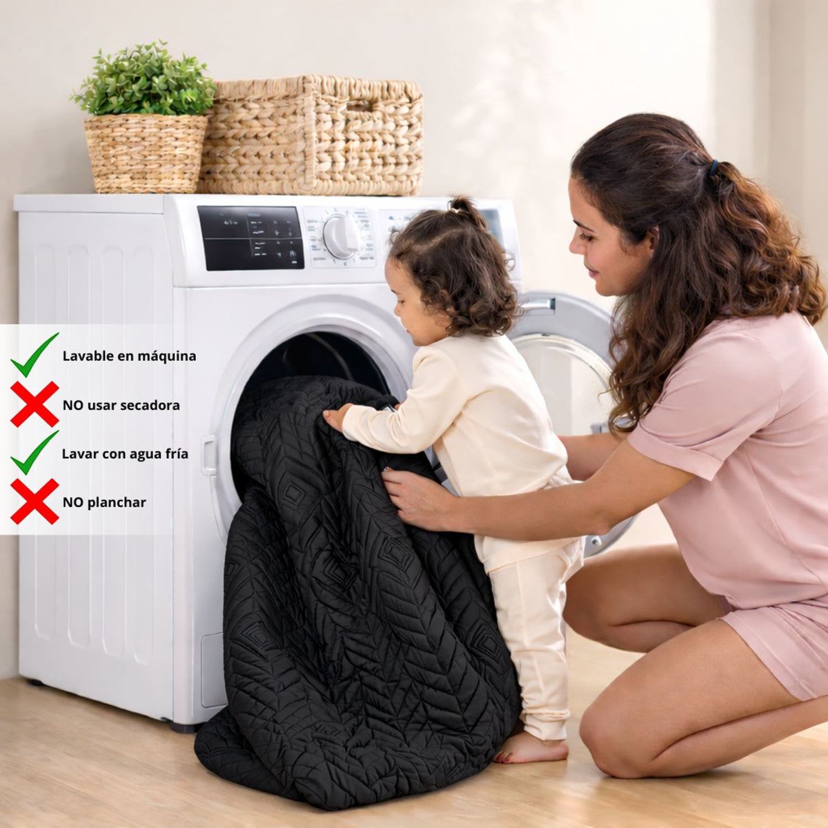Combo Protector de Colchón y de Almohada Semiantifluido Negro para Colchón Semidoble 120 X 190 Cm Semi-Antifluido